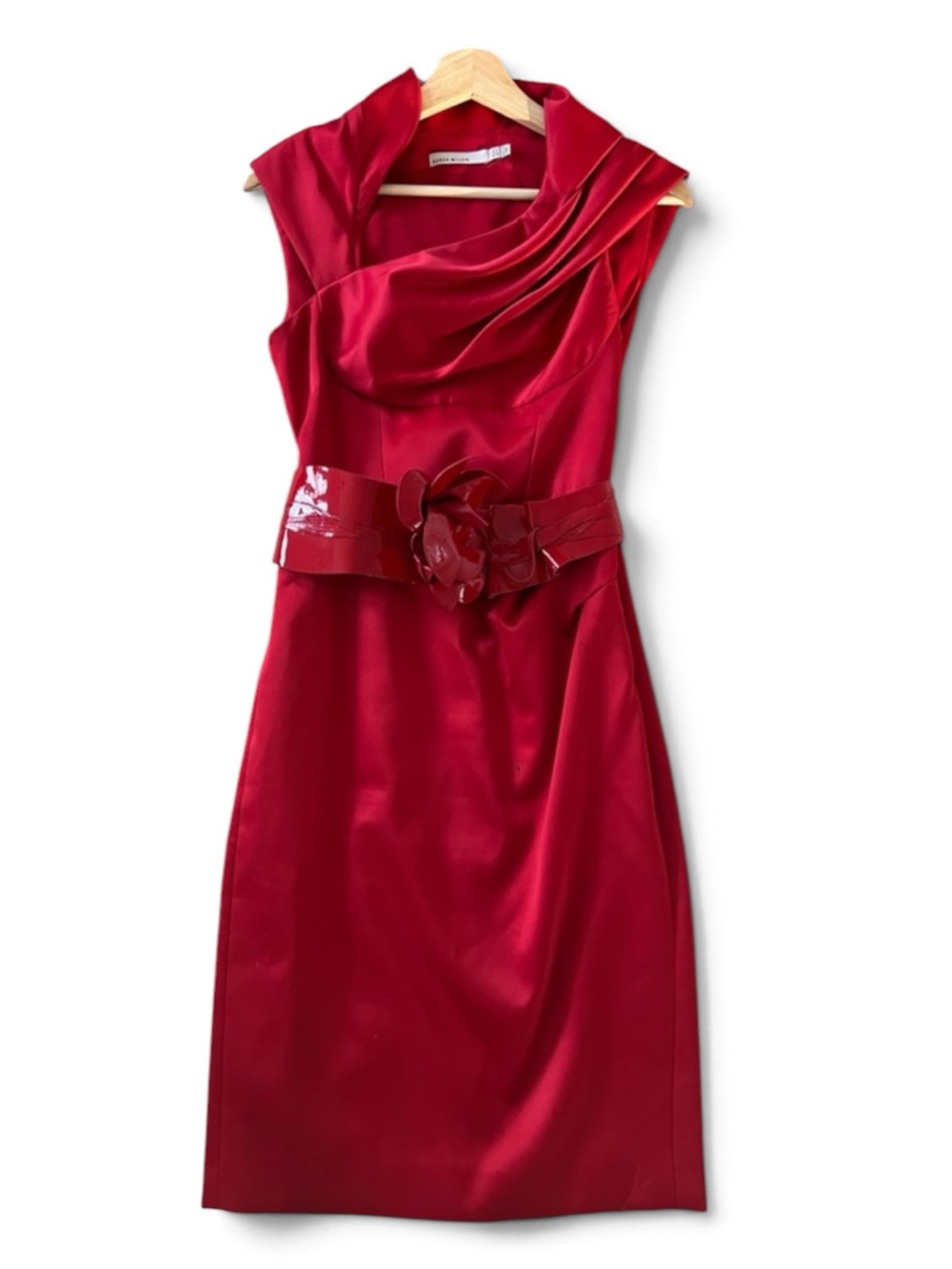 COPY - Karen Millen Red Satin Cocktail Dress